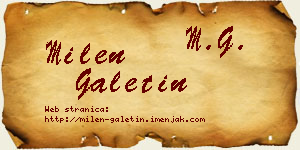 Milen Galetin vizit kartica